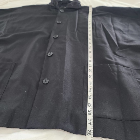 Eskandar Shirt Jacket Women's Suiting Wool Black Blouse Lagenlook Boxy Oversize - Picture 12 of 13